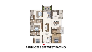 4 BHK 3225 SFT West