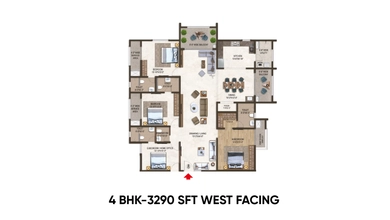 4 BHK 3290 SFT West