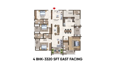 4 BHK 3320 SFT East