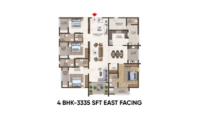 4 BHK 3335 SFT East