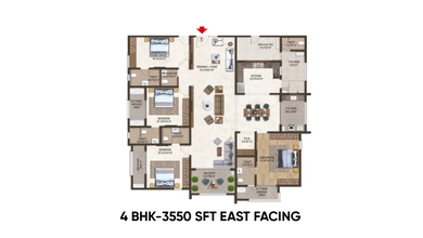 4 BHK 3550 SFT East